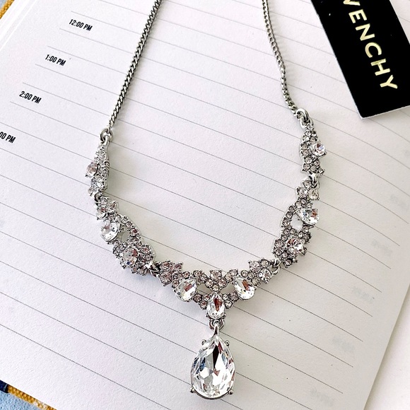 Givenchy Silver-tone Crystal Cluster Necklace - Picture 1 of 14